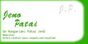jeno patai business card
